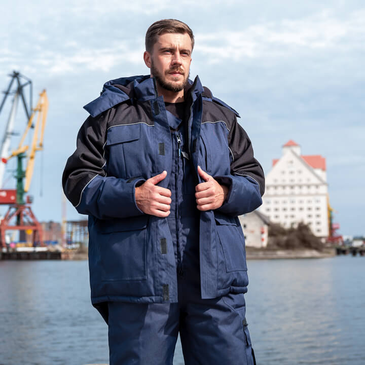 Купить Зимняя рабочая куртка ЗИМА Балтсейфти (WINTER BALTSAFETY) синий/черный (PRO-WINTER-JNB) оптом от производителя